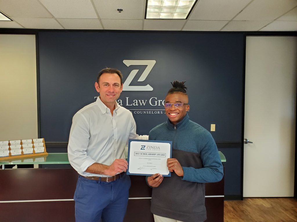 ZINDA LAW GROUP ANNOUNCES WINNER OF 2021 SCHOLARSHIP