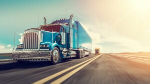 The,truck,runs,on,the,highway,with,speed