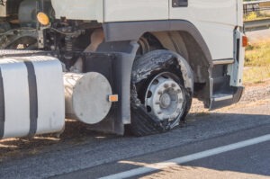 Truck tire blowout