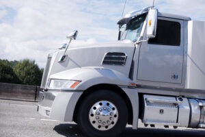 White semi truck cab