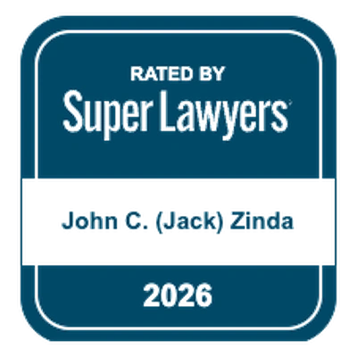 Super Lawyers recognition, Jack Zinda 2026